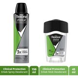 Rexona Men Clinical Protection Erkek Spray Deodorant 150 ml + Erkek Stick Deodorant 50 ml - 45 ml