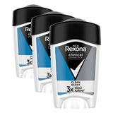 Rexona Men Clinical Protection Erkek Stick Deodorant Clean Scent 3x Güçlü Koruma 45 ml (3 paketi)