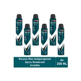 Rexona Men Deodorant Invisible Black White 200 Ml - 6'lı Avantaj Paketi