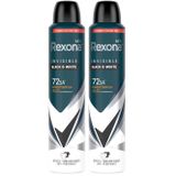 Rexona Men Erkek Sprey Deodorant Invisible Black & White 72 Saat Kesintisiz Üstün Koruma 200 ml (2 paketi)