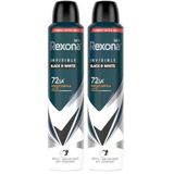 Rexona Men Erkek Sprey Deodorant Invisible Black & White 72 Saat Kesintisiz Üstün Koruma 200 ml (2 paketi)