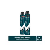Rexona Men Erkek Sprey Deodorant Invisible Black & White 72 Saat Kesintisiz Üstün Koruma 200 Mlx2