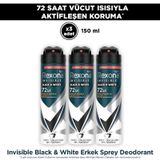 Rexona Men Invisible Black & White Erkek Sprey Deodorant 3x150 ML