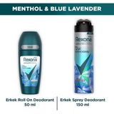 Rexona Men Thermocool Erkek Sprey Deodorant Menthol & Blue Lavender 150 ml + Roll On 50 ml
