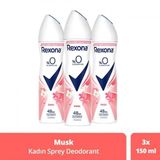 Rexona Musk %0 Alüminyum 3x150 ml Kadın Sprey Deodorant