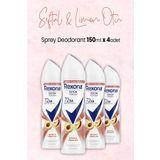 Rexona Şeftali ve Limon Otu 4x150 ml Sprey Deodorant