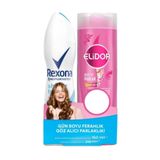 Rexona Shower Fresh Kadın 150 ml Sprey Deodorant + Elidor Güçlü Parlak 200 ml Şampuan