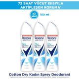 Rexona Üstün Koruma Kadın Sprey Deodorant Cotton Dry 150 ml x3