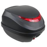 Rexx 33 Litre Sırt Dayamalı Karbon Desen Motosiklet Bisiklet E-Bike Topcase Arka Çanta Siyah