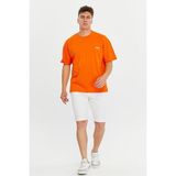 Rey Polo Glendi Erkek Basic Oversize Tişört - Turuncu