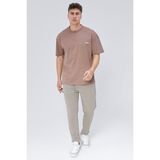 Rey Polo Glendi Erkek Basic Oversize Tişört - Vizon