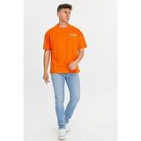 Rey Polo Glendi Erkek Oversize Tişört - Turuncu - 2XL