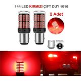 Reycar 144 LED Kırmızı Renk 2 Adet 1016 Çift Duy Ampul Modern Tasarım ve Enerji Tasarruflu Özellikler