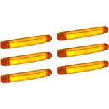Reycar 6 Adet Neon Parmak LED Lamba Slim Model Turuncu 12-24 Volt