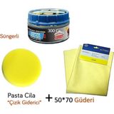 Reycar Çizik Giderici Parlatıcı Pasta Cila (Süngerli)+Mikrofiber Güderi Kurulama Bezi 50X70