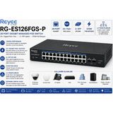 Reyee RG-ES126FGS-P 26 Portlu, 10/100 Fast Ethernet, Tak Çalıştır Swıtch, 2 Gigabit Uplink, 1combo,