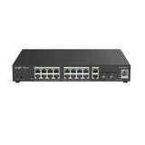 Reyee Rg-Es220gs-Lp 20 Portlu 10-100-1000 Yönetilebilir 2Sfp 2 Gigabit Rj45 Uplink 16Port Poe+(130W)