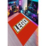 Reyhani LEGO Desenli Kaymaz Taban Makinede Yıkanabilir Gaming Oyuncu Gamer Genç Odası Halısı