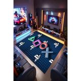 Reyhani PSP Desenli Kaymaz Taban Makinede Yıkanabilir Gaming Oyuncu Gamer Genç Odası Halısı