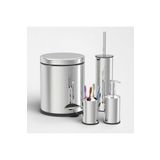 REYKA HİJYEN 4 Lü Banyo Seti 3 Lt Metal Çöp Kovası Takımı Paslanmaz
