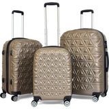 Reymond Luggage Abs Piramit Canyon Serisi Valiz, Gold - 3'lü Set