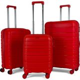 Reymond Luggage Karbon Pp Horizon Serisi Kırılmaz Valiz, Kırmızı - 3'lü Set