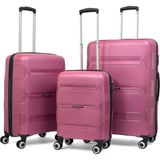 Reymond Luggage Lucas Polipropilen Kırılmaz Valiz, 3\'lü Set - Gül Kurusu