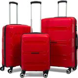 Reymond Luggage Lucas Polipropilen Kırılmaz Valiz, 3\'lü Set - Kırmızı