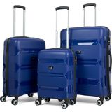 Reymond Luggage Lucas Polipropilen Kırılmaz Valiz, 3\'lü Set - Lacivert