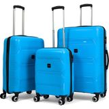 Reymond Luggage Lucas Polipropilen Kırılmaz Valiz, 3\'lü Set - Mavi