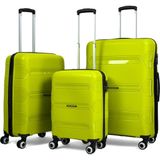 Reymond Luggage Lucas Polipropilen Kırılmaz Valiz, 3\'lü Set - Neon Yeşil