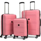 Reymond Luggage Lucas Polipropilen Kırılmaz Valiz, 3\'lü Set - Pembe