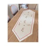 Reyn Home Nakışlı Gardenya Keten Kumaş 1 Adet Runner, 40x140cm