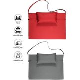 Reyo 2 Adet Taşınabilir Katlanır Plaj Havuz Minderi, Şezlong Minderi Kamp Yatağı Açık Gri/kırmızı 31500-8908 - 180 x 60 x 2cm