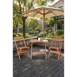 Reyo Bysay Ahşap Katlanır 3'lü Bistro Set Bahçe Takımı Naturel