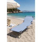 Reyo Bysay Katlanır Şezlong Kamp Yatağı Kampet Plaj Deniz Bahçe Şezlongu Gri - Genişlik: 55 cm • Uzunluk: 188 cm • Yükseklik: 27 cm