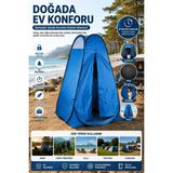 Reyo Bysay Otomatik Kurulum Taşınabilir Kamp Tuvaleti, Tuvalet Çadırı, Dış Mekan Duş Çadırı, Kıyafet Değiştirme Kabini Mavi