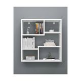 Reyo Enda Home Myra09 5 Bölmeli Modern Duvar Rafı, Mutfak Rafı Mat Beyaz