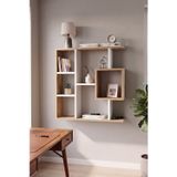 Reyo Enda Home Yegane Duvar Rafı, Duvar Kitaplığı, Dekoratif Kitaplık, Modern Kitaplık Beyaz - Çam