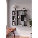 Reyo Enda Home Yegane Duvar Rafı, Duvar Kitaplığı, Dekoratif Kitaplık, Modern Kitaplık, Zeminde veya Duvarda Kullanıma Uygun Antrasit
