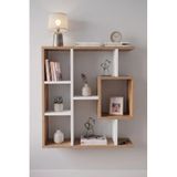 Reyo Enda Home Yegane Duvar Rafı, Duvar Kitaplığı, Dekoratif Kitaplık, Modern Kitaplık, Zeminde veya Duvarda Kullanıma Uygun Beyaz - Çam