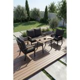 Reyo Falez 4'lü Bahçe Balkon Oturma Grubu - Minderli Koltuk ve Orta Sehpa Seti - Teras & Cafe Mobilyası - Genişlik: 60 cm Derinlik: 64 cm Yükseklik: 62 cm - Antrasit