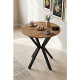 Reyo Falez 70 cm Yuvarlak Mutfak Masası Metal Ayaklı Modern Yemek Balkon Bahçe Kafe Masası Atlantik