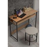 Reyo Falez 90x37cm Metal Ayaklı Çalışma Masası Bilgisayar Masası Atlantik Çam