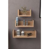 Reyo Falez Modern Dekoratif U Raf Ceviz Duvar Rafı, Balkon, Oturma Odası, Mutfak Rafı