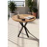 Reyo Falez Mutfak Masası 90 cm Yuvarlak Masa Modern Metal Ayaklı Cafe Balkon Ofis Yemek Masası 9826