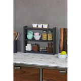 Reyo Falez Mutfak Rafı, 3 Raflı Organizer, Banyo Rafı, Çok Amaçlı Düzenleyici, Tezgah Üstü Raf, Siyah Mermer, 44x9.5x40 cm