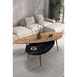 Reyo Falez Orta Sehpa Seti Modern 2'li Ahşap Ayaklı Salon Oturma Odası Dekoratif Sehpa Takımı 7779 Ceviz Bendir