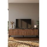 Reyo Falez Royal Tv Sehpası 160 cm Tv Ünitesi Kapaklı Modern Şık Minimal Salon Konsolu 5090 Atlantik - Kahverengi