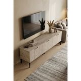 Reyo Falez Royal Tv Sehpası 160 Cm Tv Ünitesi Kapaklı Modern Şık Minimal Salon Konsolu 5092 Traverten